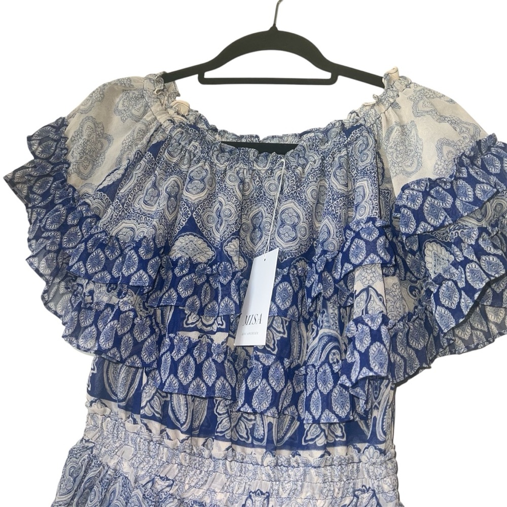 MISA Los Angeles x REVOLVE Isella Dress in Majorelle Mixed Tile Size XS - Picture 6 of 16
